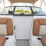 Folding bow door and retractable center windshield