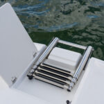 Retractable swim platform ladder