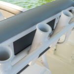 Rear facing stainless steel rod holders