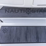 Built-in footrests with SeaDek anti-fatigue helm mat