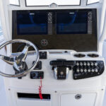 Fiberglass console with powder coated rails and blackout dash