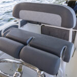 Optional premium bench helm seat with flip-up bolsters