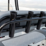 Rear leaning post stainless steel rod holders